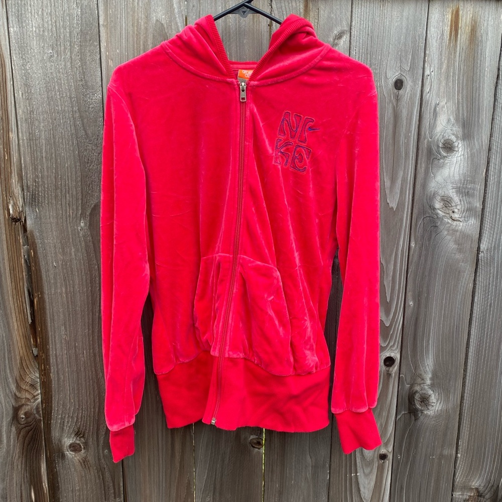 Nike Velvet Sweatshirt Hot Pink Size XL